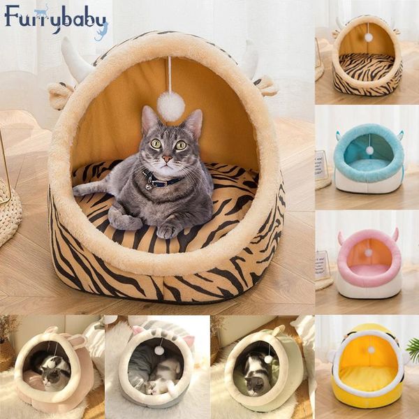 Lits pour chats Meubles Doux Chats Lit Mignon Maison Chaton Chaise Longue Coussin Pour Petit Animal De Compagnie Sommeil Tente Lavable Sac De Couchage Doux Chiens Panier Cave