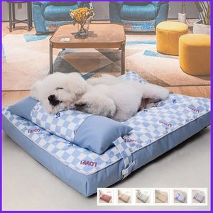 Camas para gatos Muebles Lavable Cama para perros pequeños Transpirable Estera fresca Manta refrescante para gatos Mascota Almohada de verano Ergonómico Suministros elevados Productos Hogar 230628