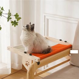 Kattenmanden Meubels Houten kattenmand met hangmat Design en Magic Tape voor binnen en buiten Gebruik Katten Dingen Huisdierproducten Home Bedden Meubels Huisdieren 231011