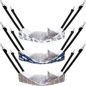 Lits de chats suspendus hamac avec sangles réglables lits de cage pour animaux de compagnie reposant un tampon endormi pour les petits animaux animaux de compagnie