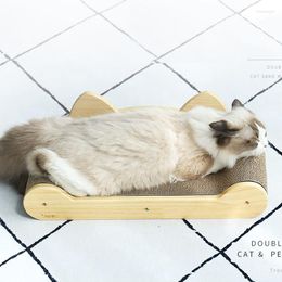 Lits de chat lit de Base en bois massif multifonctionnel planche à gratter ondulée meulage Stable et fiable soulageant l'ennui jouet