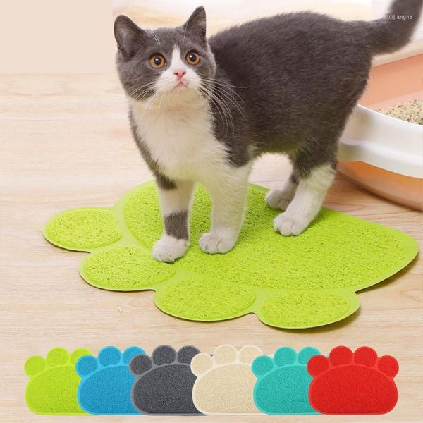 Camas para gatos, alfombrilla para alimentación de arena para mascotas, manteles individuales estampados, almohadillas para cama, alfombrillas antideslizantes de PVC impermeables, accesorios para inodoro