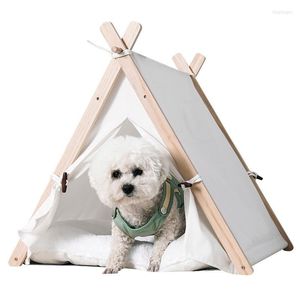 Lits de chat tente pour animaux de compagnie pour chiens lit Portable amovible lavable extérieur intérieur chaton maisons voyage tipi chiot grotte avec coussin