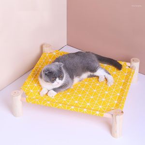 Lits de chat lit de lit pour animaux de compagnie surélevé Portable pour chien été respirant détachable lavable hamac Kitty fournitures de toile durables