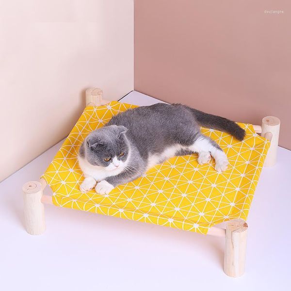 Camas para gatos, cuna elevada portátil para mascotas, cama para perros, hamaca lavable desmontable transpirable de verano, suministros de lona duraderos para gatitos