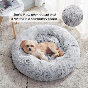 Chat Lits Rond Calmant Chien Lit Réchauffant Confortable Doux Moelleux En Peluche Animaux Coussin Lavable Canapé Tapis Sommeil Plusieurs Tailles M-XL