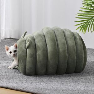 Lits pour chat vendre lit pliant animal de compagnie hiver en peluche chat maison pour chiens d'intérieur chenil tapis petit chien chaud grotte sac de couchage produits