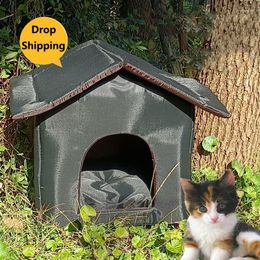 Kattenbedden zwerfbed katten huis voor outdoor waterdichte warme winter huisdierengang tent druppel cw160