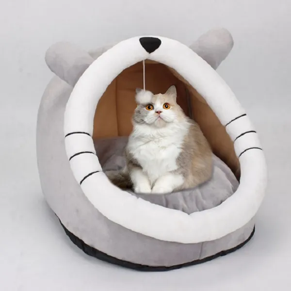 Camas para gatos, cama cálida para gatos domésticos, cojín, tienda de campaña, casa para el hogar, lavable, muy suave, cómoda, estera para perros pequeños, cesta para gatitos