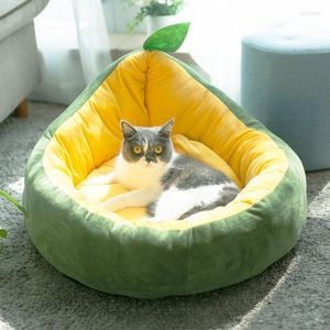 Lits de chat hiver confortable canapé pour animaux de compagnie nid doux chaud chien lit de couchage rempli de coton lavable chiot tapis belle forme tapis