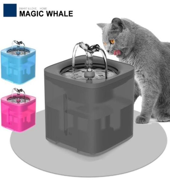 Cat bols mangeoires 2L Automatic Pet Water Fountain Filtre Dispentier Feeder Drinker Smart For Cats Bowl chaton chiot chien buvant 8999982