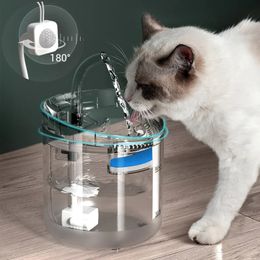 Cuencos para gatos Alimentadores 2L Dispensador de agua para mascotas Fuente para perros Ciclo automático Inteligente Temperatura constante Suministros para beber 231206