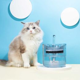 Chat Bols Mangeoires 2l Fontaine D'eau Automatique Filtre Capteur Potable Pour Chats Mangeoire Pet Distributeur Buveur
