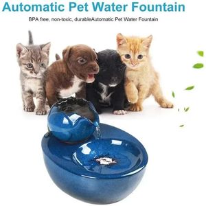 Bols pour chats Mangeoires chat chien animal de compagnie automatique électrique fontaine à boire en céramique Aut bol fontaine d'eau distributeur fournitures d'arrosage pour animaux de compagnie bol de nourriture 231213