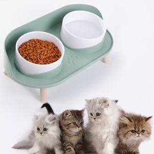 Cat Bowls Feeders Double Dog Pet Feeding Water Puppy Feeder Producto Suministros Alimentos y para perros 230111