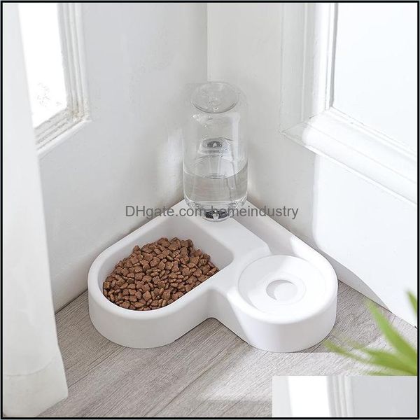 Chat Bols Mangeoires Double Feeder Matic Eau Potable Pet Chien Chat Fontaine Et Bols De Nourriture En Acier Inoxydable Conception Pour Do Homeindustry Dh4Qo