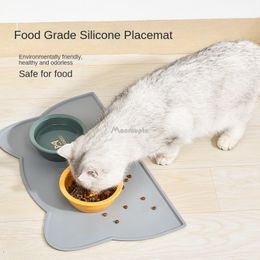 Cat Bowls Feeders Huisdier Siliconen Voedsel Mat Draagbare Waterdichte Lekvrije Antislip Voermatten Kom Pad Kussen Voor Katten Honden Items 230606