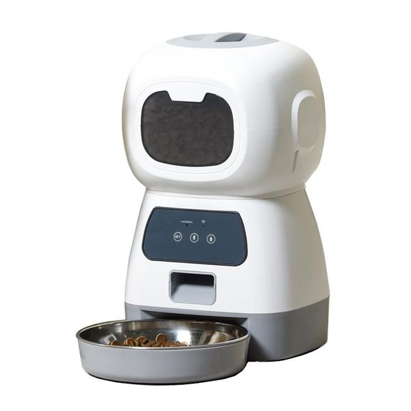 Comederos para gatos PetQueue 3.5L Wifi perro alimentador de mascotas Robot tazón de acero inoxidable Audio venta automática dispensador de alimentos