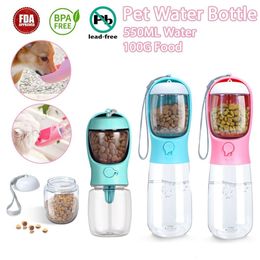 Bols pour chats mangeoires bouteille d'eau portable pour chien avec stockage de nourriture et récipient pour petits animaux mangeoire bol en plein air voyage à boire 230704