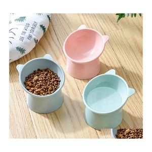 Cat Bowls Feeders Small Dog Bowl Anti Vomiting Raised Food Tilted Elevated Plastic Pet Puppy For Cats Protect Pets Spine Drop Deli Dhwap