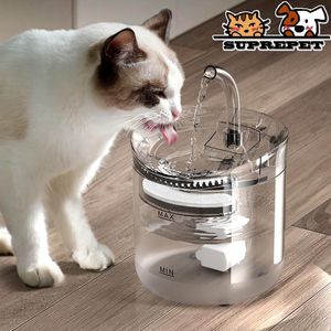 Cat Bowls Feeders suprepet 2L Automatische waterfonteindrinker voor kattenhonden SMART Dispenser Pet Sensor Drinkbom Auto feeder