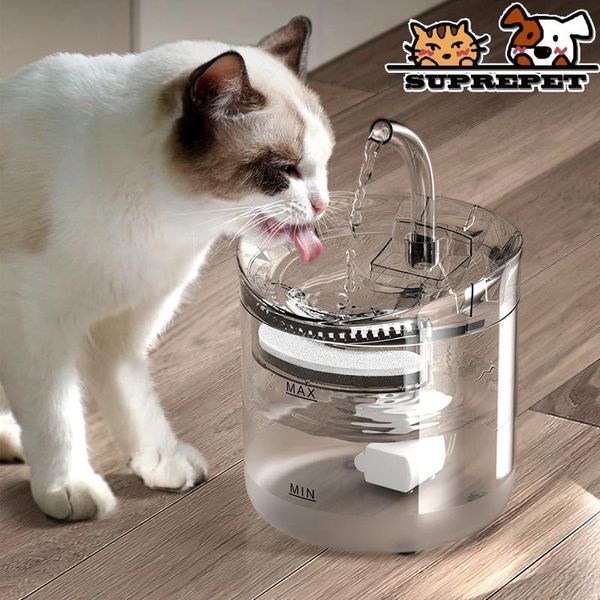 Comederos para gatos Suprepet 2L, bebedero automático para fuente de agua para gatos, perros, dispensador inteligente, cuenco para beber con Sensor para mascotas, alimentador automático