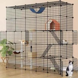 Porte-chats 1-4 (69L X 28W 69H) Cage de bricolage fil métallique détachable grand