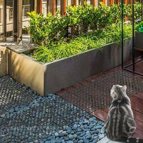 Portadores de gatos 1pcs balcón de jardín anti-gato y red de perros tiras de pinchazo de plástico anti-Cats red excavando tapón mantenga a los animales