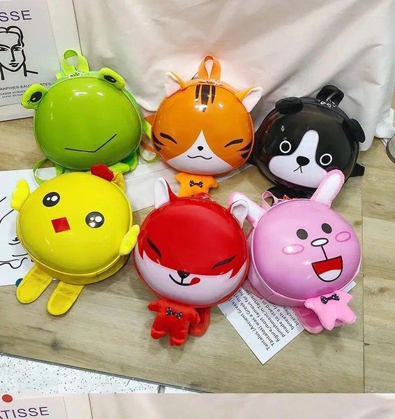 Portadores de gatos 2024 PVC Niños de dibujos animados de huevo lindo bolso escolar mochila para niña niña niño pequeño