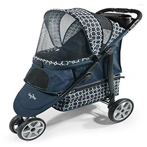 Cat dragers 3-wiel huisdier kinderwagen monaco blauw aluminium frame nylon stof