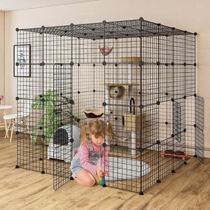 Cage de transport pour chat, chenil à 4 niveaux, idéale pour 1 à 4 chats, grande cage, parc d'intérieur, fil métallique