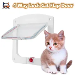 Kattendragers 4-voudig afsluitbare klepdeur voor binnen- en buitendeuren Weerbestendige huisdierenkatten Geschikte raammuur W