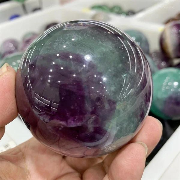 Transportadores de gatos, bola de esfera de fluorita Natural de 7CM, piedra de preocupación, meditación Reiki, curación espiritual para decoración del hogar, regalo para Amiga