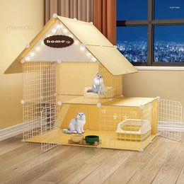 Kattendragers en hondenkooi Huis binnen met toilet Luxe villa Huisdieren kattenbak Buiten Grote ruimte Huisdak