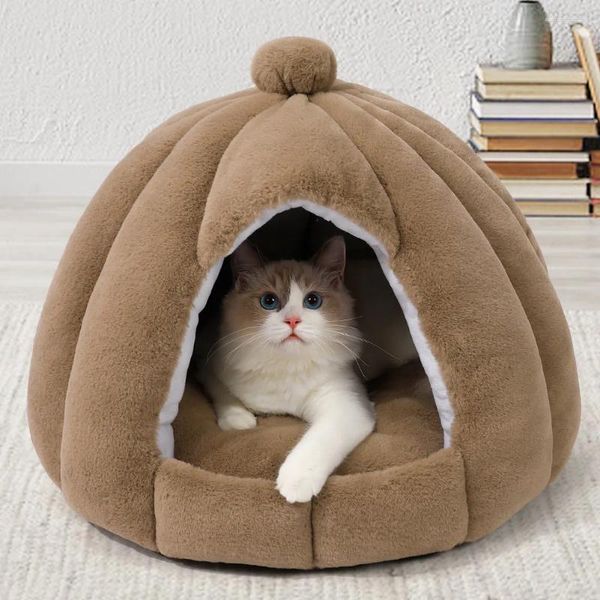 Transportadores para gatos y nido, casa semicerrada, estera para mascotas, invierno cálido