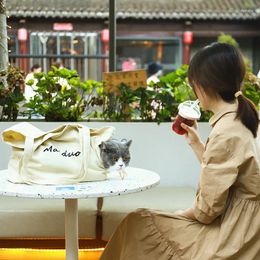 Cat Carriers Bag Pet Going Canvas Crossbody Schouder Shoulder Small Dog Backpack Puppy voor een wandelbenodigdheden accessoires