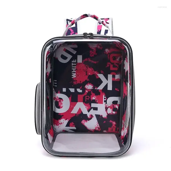 Catcheriers Bag Space Pet saliendo de suministros transparentes mochila de hombro doble transpirable para la escuela de perros