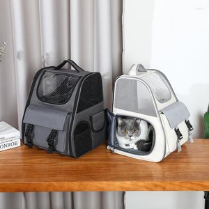 Cat Carriers Big Space Puppy Carrier Sac à dos Multifonctionnel Pet Double Sacs à bandoulière pour la marche en plein air Voyager Transportin Gato