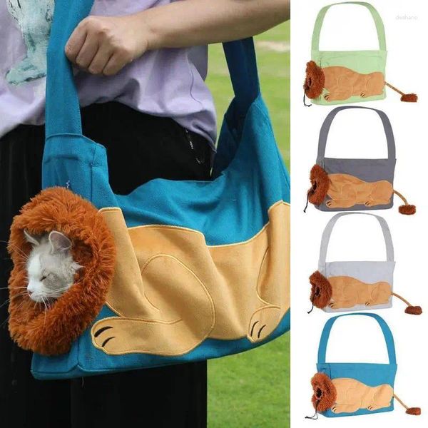 Portadores de gatos transpirables transportistas de verano Bag Puppy Bag Outking Pet Dogs Portable Handbag Plegable Lienzo que lleva suministro de hombro