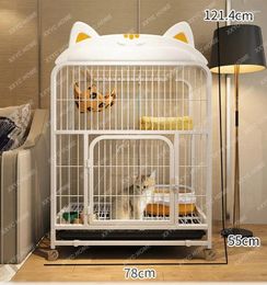 Transporteurs de chats cage maison intérieure chatterie petite appartement armoire à appartement nid château villa intégré non couverture