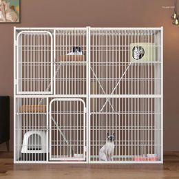 Cat Carriers Cage drie verdiepingen tellende villa supervrije ruimte dubbele verdiepingen tellende huis huisdier kooien huizen plaid voor katten vervangende ondersteuning klassiekers