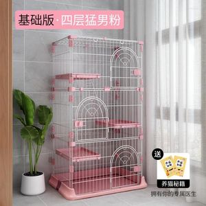 Transporteurs de chats cage villa maison domestique intérieure avec toilettes grand parc spatial gratuit fournitures pour animaux de compagnie