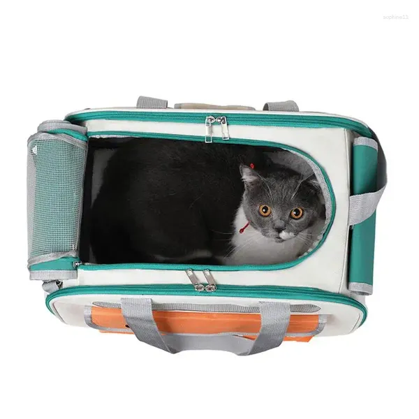 Bolsa transportadora para gatos, bolsa transpirable para viaje, aprobada por aerolínea, para mascotas con correa de hombro extraíble para pequeños