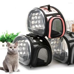 Cat Carriers Carrier Bag Outdoor Travel Adem inklapbare PVC Shoulder Small Dog Backpack Portable