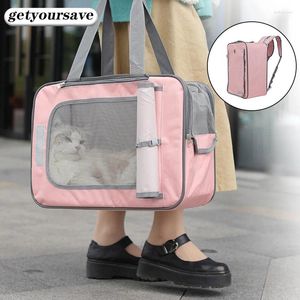 Sac de porte-chats Sac de porte-chien Sac à dos sac à main portable pour animaux de compagnie en maille respirant Cage en plein air Supplies