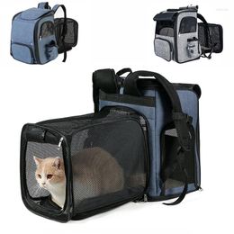 Cat Carriers Carrier Dog Backpack Expandable Mesh Breathable Foldable Pet Travel Bags for Small Dogs Cats Rabbits Accessoires