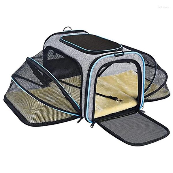 Porte-chats transporteur pour animal de compagnie Airline approuvée un chien souple pliable approuvé 5 portes ouvertes BACKES Réflexion Sac de voyage