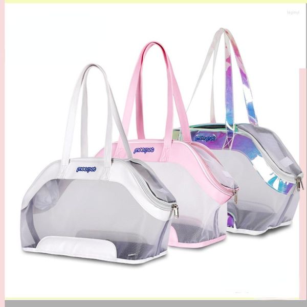 Transportines para gatos, bolsa transparente para gatos, bolsas para mascotas, moda transpirable, portátil, jaula espacial para llevar a mano, suministros para alimentos para perros