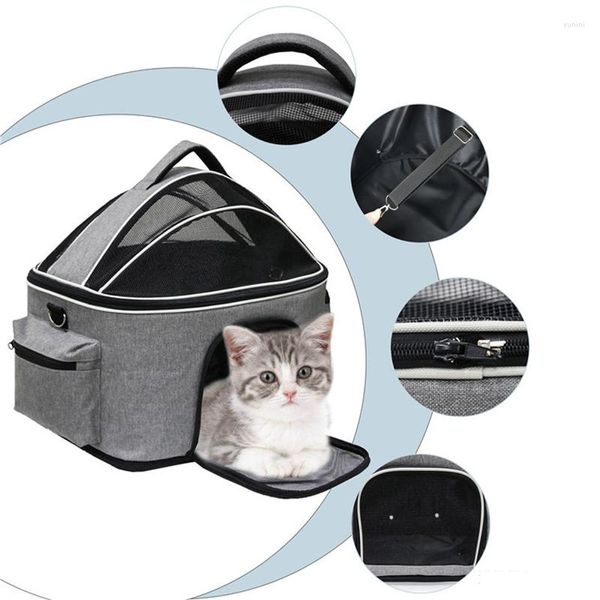 Transportines para gatos, bolsa de transporte plegable para perros pequeños, dispensador de Chihuahua para accesorios, cesta transpirable