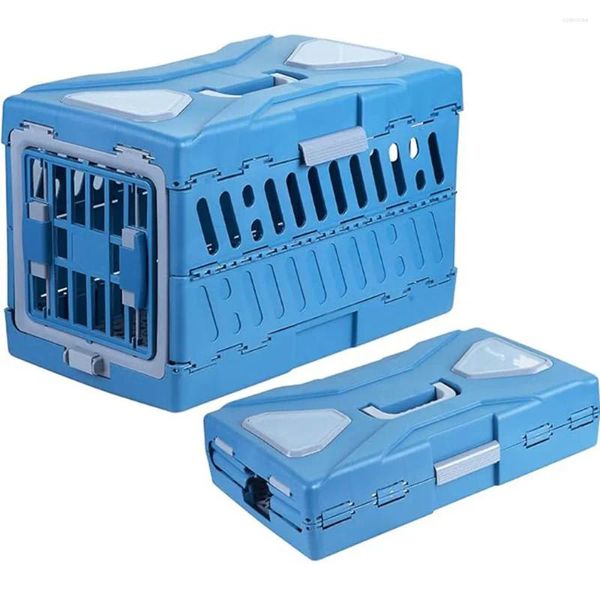 Transportadores para gatos, jaula plegable para perros de lados rígidos, transportador de viaje portátil de 2 puertas para cachorros pequeños y medianos